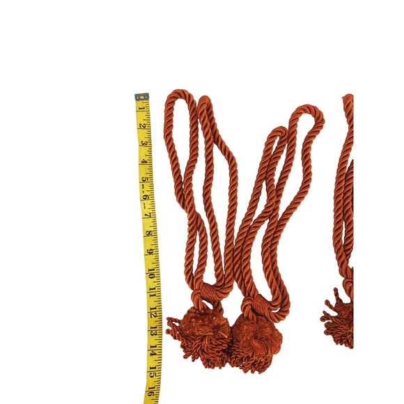 3 Sets of Burnt Orange Curtain Tassel Tie Backs - Picture 3 of 3